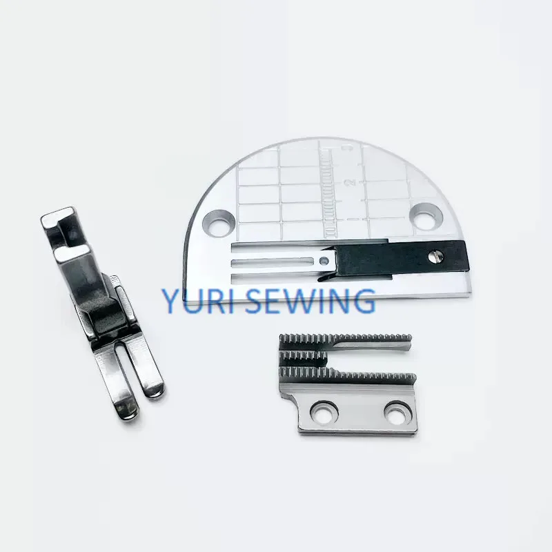 Anti-wrinkle guage set with needle plate, teeth,presser foot for lockstitch thin material,industrial sewing machine accessories