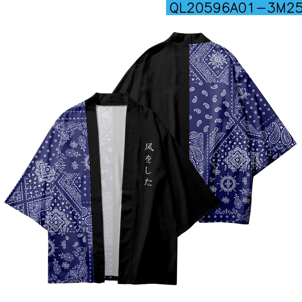 

Fashion Streetwear Print Traditional Kimono Casual Men Women Cardigan Cosplay Shirts Harajuku Japanese Samurai Oversized Haori