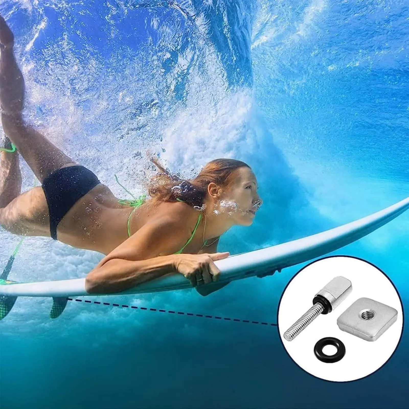 

Stainless Steel Fin Screw Plate Firm Fastening Aquatic Activities Hardware for Longboarders