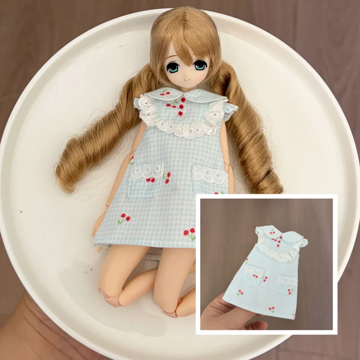 

【30days Made】Only Clothes Female Doll's Clothing Accessories Flared Sleeve Plaid Skirt Fit Girl Action Body Toys For Blyth OB24