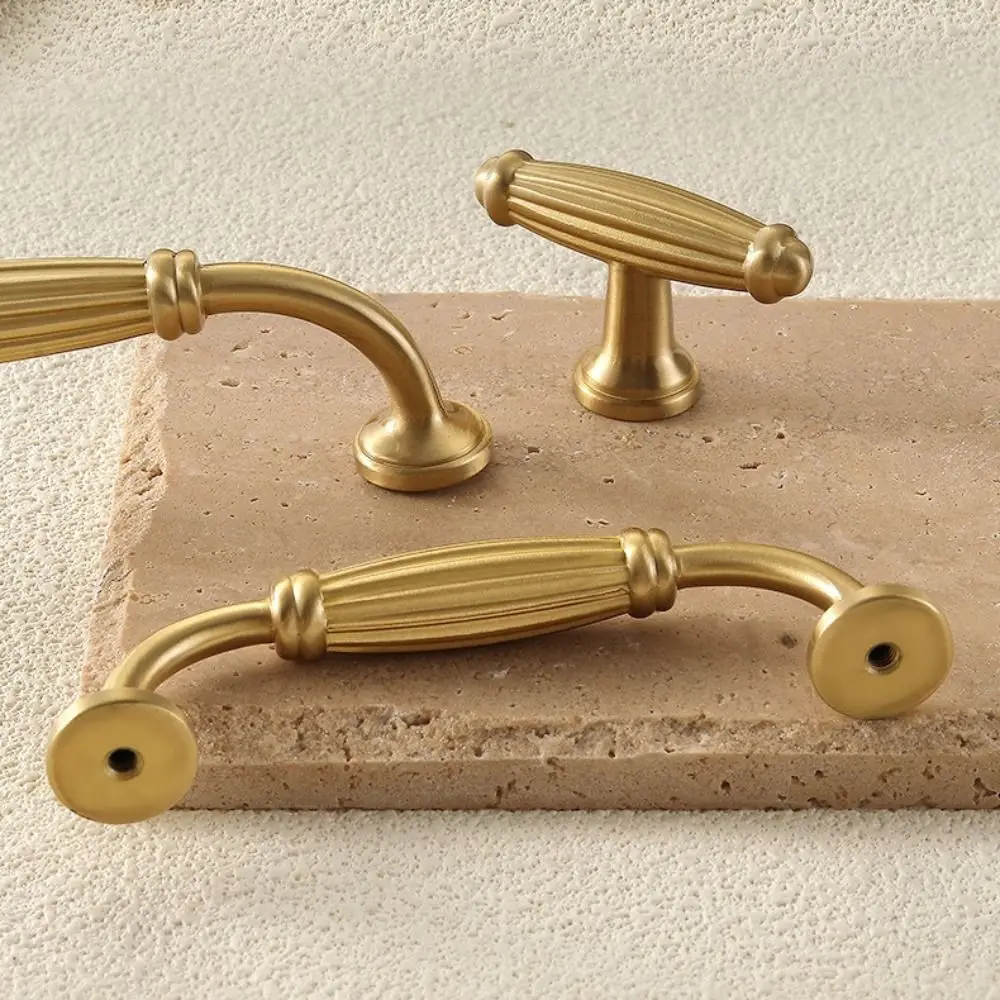 Nordic Style Drawer Pulls American Vintage Retro Style Furniture Handles Antique Style Solid Brass Cabinet Handles Wardrobe