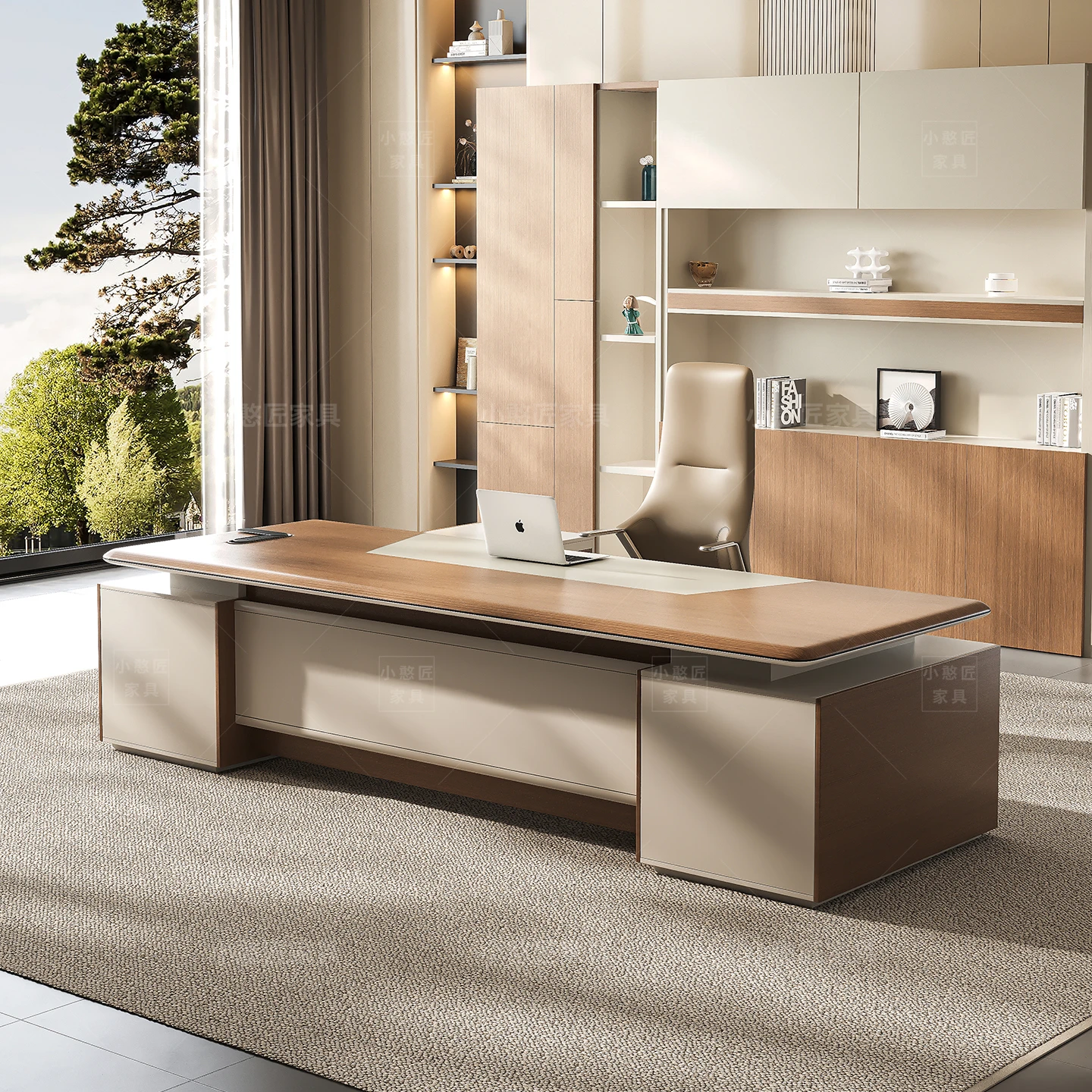 Desk boss table simple modern short cabinet high-end president table high-end manager office table and chair combination furnitu