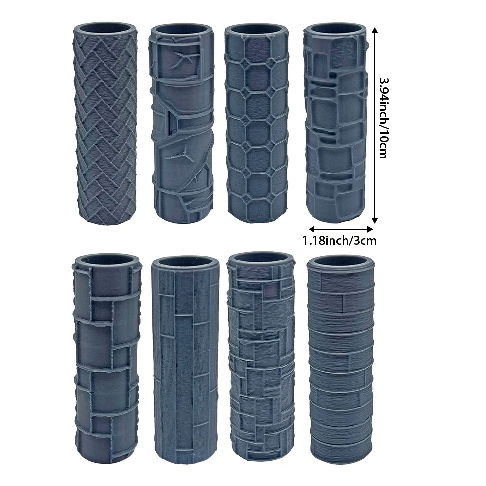 3D Printed Texture Roller For Wargaming Base Clay Polymer Building Walls Or Floors