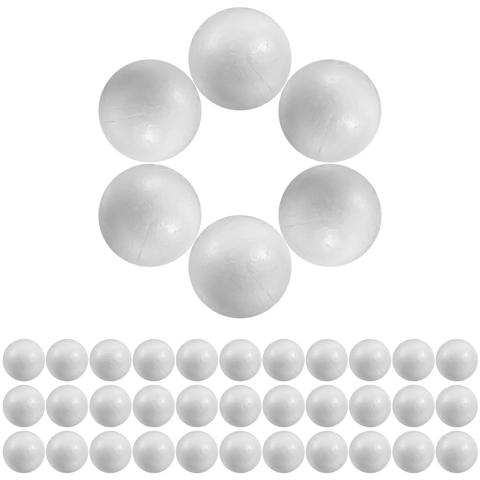 

100Pcs White Polystyrene Styroporkugel 6Cm Solid Craft Ball Round Sphere for DIY Painting Party Decor Wedding Christmas Ornament
