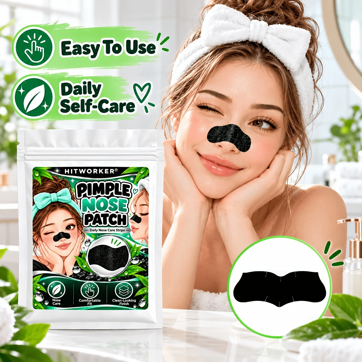 Black nose patch 7/14/21, comfortable nose patch, daily beauty care, Alcohol-Free Nose Cleaning Patches