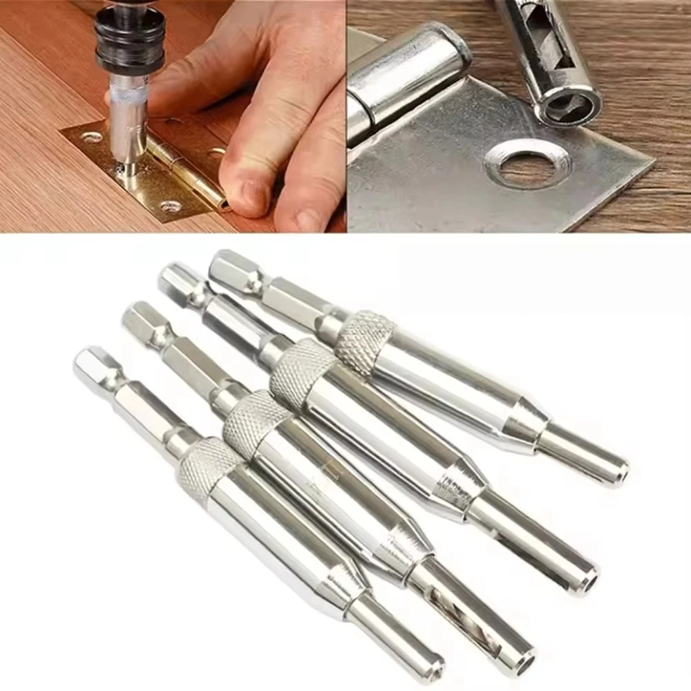 Lot de 4 forets HSS auto-centrés pour charnières, outils de fraisage pour portes, fenêtres, armoires et le travail du bois