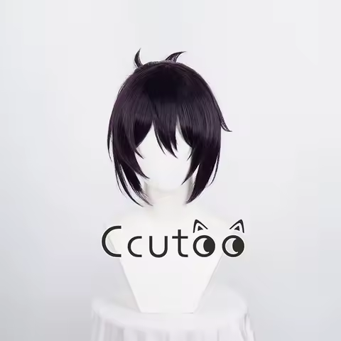 Anime Noragami yato Short Dark Purple Black Synthetic Cosplay Hair Heat Resistant Costume Wigs + Free Wig Cap