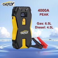 GKFLY 3000A/4000A Car Jump Starter Portable 12V Petrol Diesel Starting Device Cables Portable Power Bank Car Battery Buster