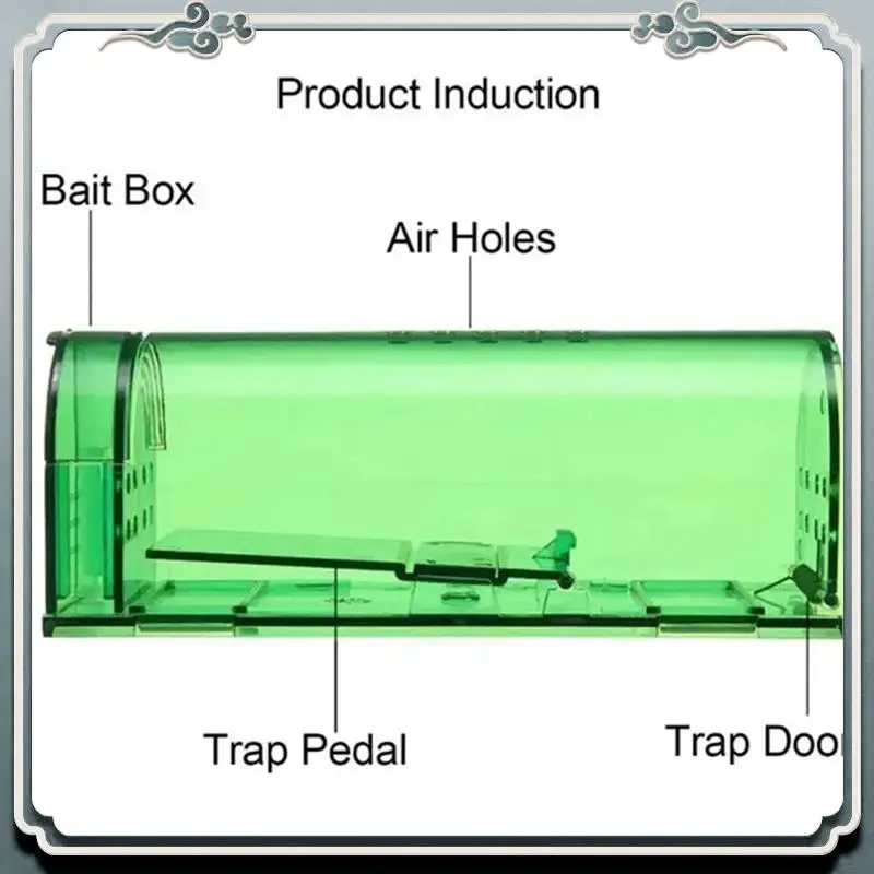 Durable Transparent Mouse Trap Mice Live Catcher Reusable Small Animals Cage Durable Easy Install Easy To Use