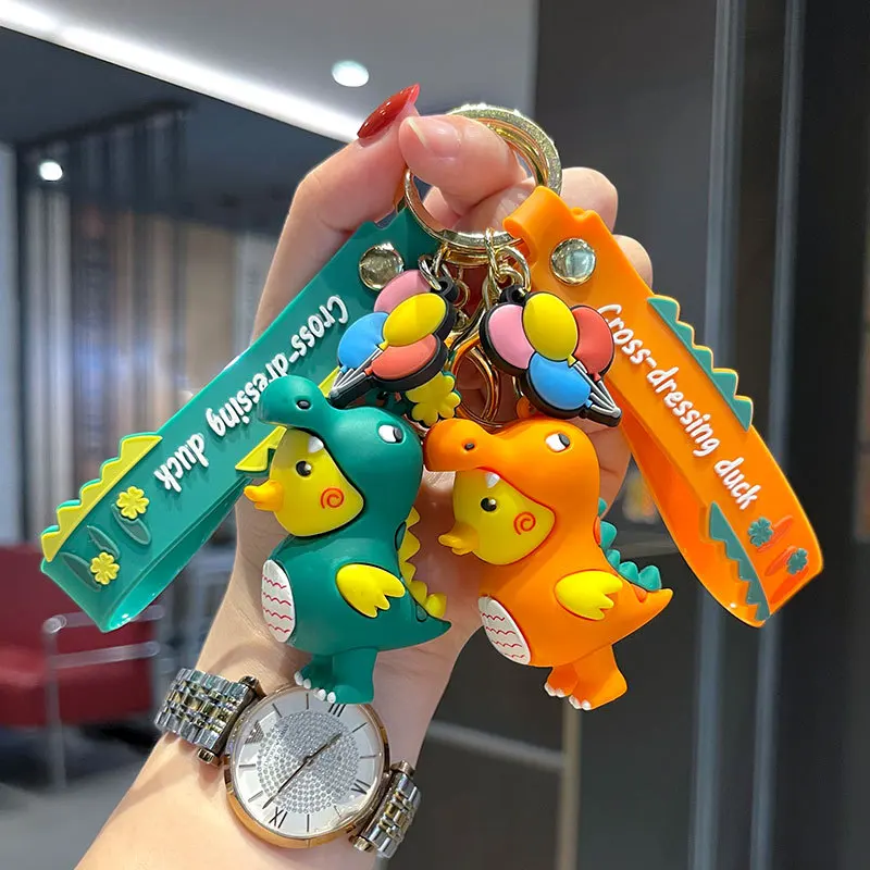 Creative Cute Keychain Cartoon Animal Duck Doll Landyard Key Chians Holder for Women Bag Pendant Gift Car Keyring Decoration