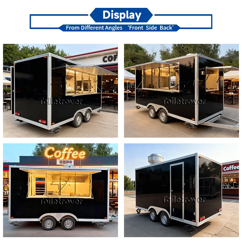 Street Commercial Food Trailer Doner Kebab Vintage Mobile Food Truck Hot Dog Pizza Custom Food Trailer UK Standards for Sale