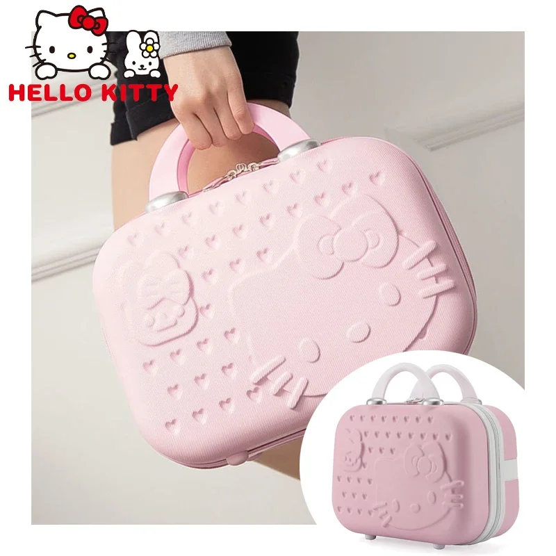 Hello Kitty valigia donna Vanity Case Cute Large Capacity Anti-drop 14 In Fashion Cosmetic Clothing Storage Box valigia da viaggio