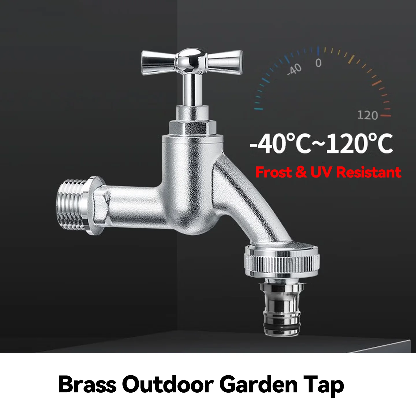 1/2 Inch Solid Brass Frost Proof Outdoor , Heavy Duty Garden Tap for Watering Plants, Car Washing & Yard Daily Us