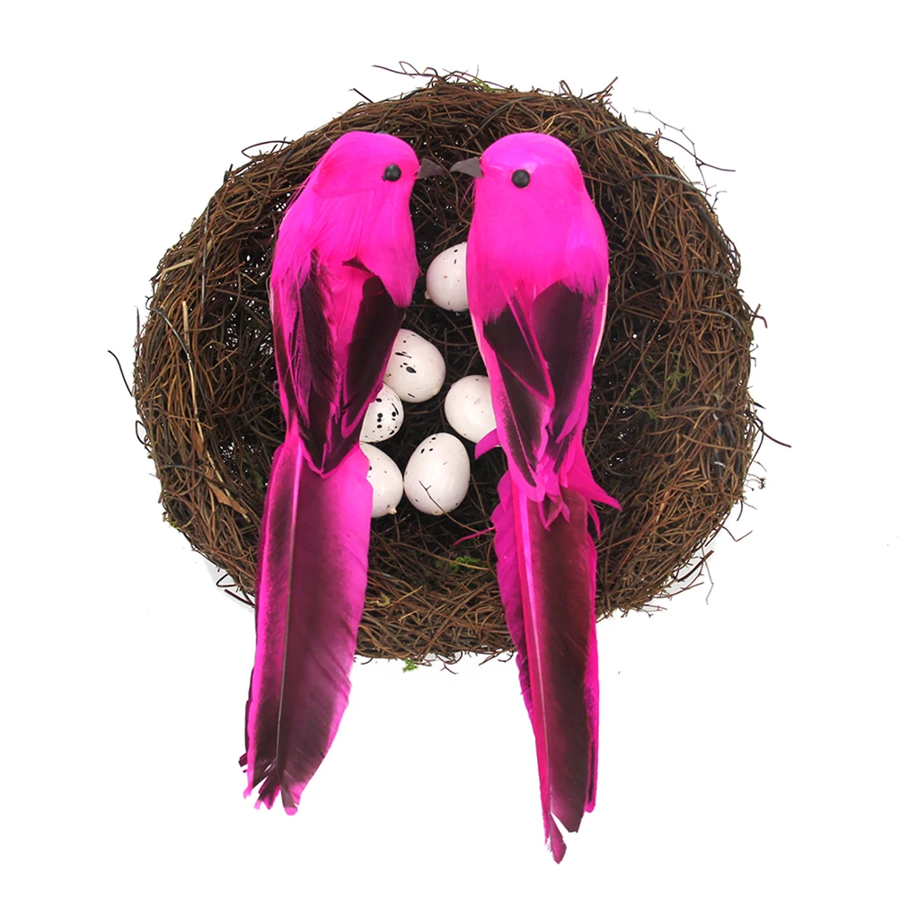 

Bird's Nest Set Nests Miniature Artificial Fake Ornament Decor Egg Household Child
