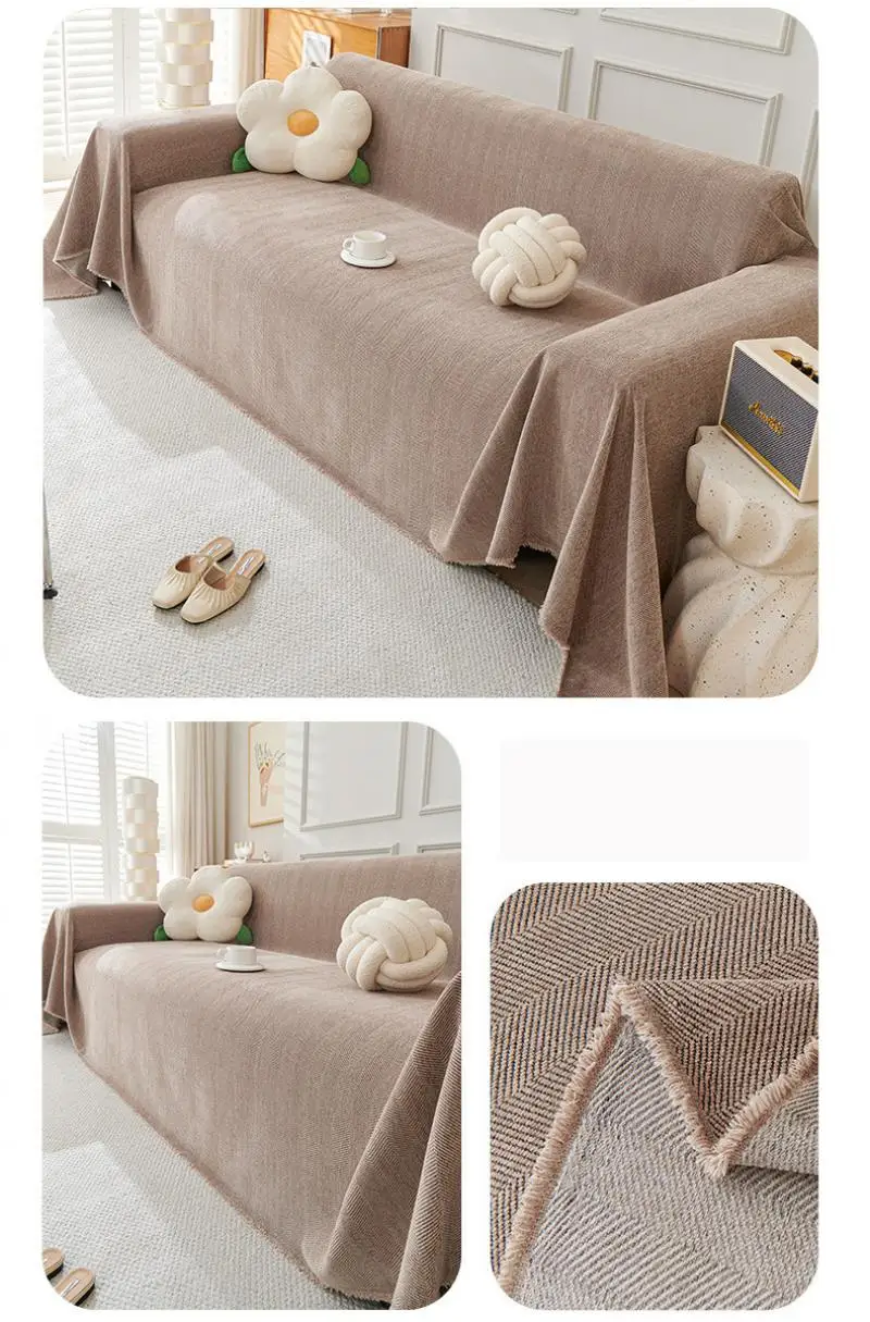 Einfaches Chenille-Sommer-Sofa-Handtuch Einfarbig Multifunktionales Dekoratives Heim-Sofa-Handtuch Sommer Universelle Sofa-Abdeckungen – Detail 13
