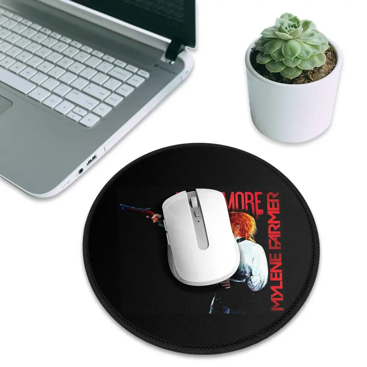 Nevermore Tour Libertine Mylene Farmer Round Mouse Pad Computer Keyboard Mouse Mat Gamer Laptop Desk Mat