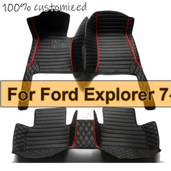 Car floor mats for Ford Explorer 7-seat 2016 2017 2018 auto foot Pads automobile carpet cover interior accessories