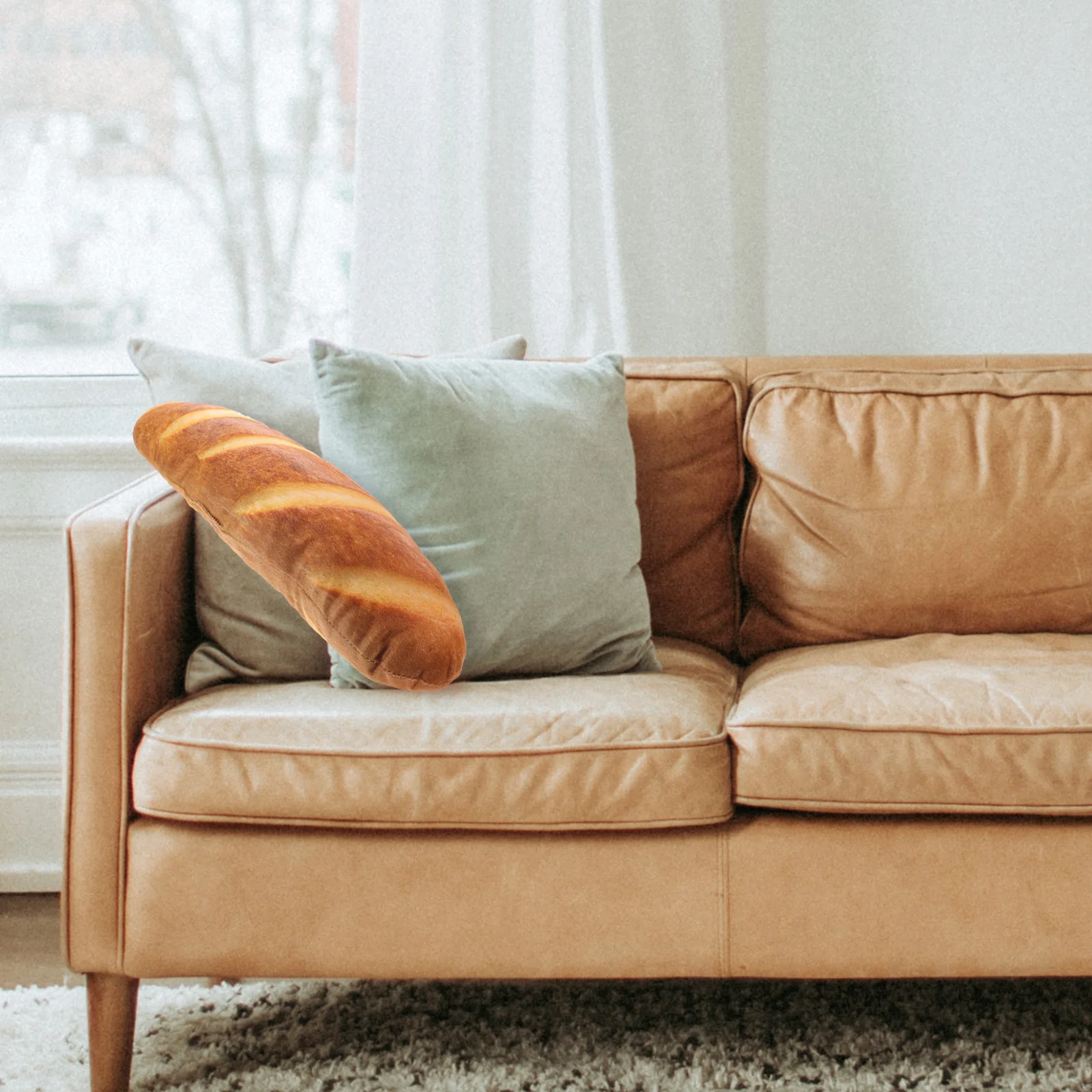 Simulação pão travesseiro design francês decoração de manteiga lavável zíper fofinho decoração para casa almofada lombar sofá cama animal de pelúcia