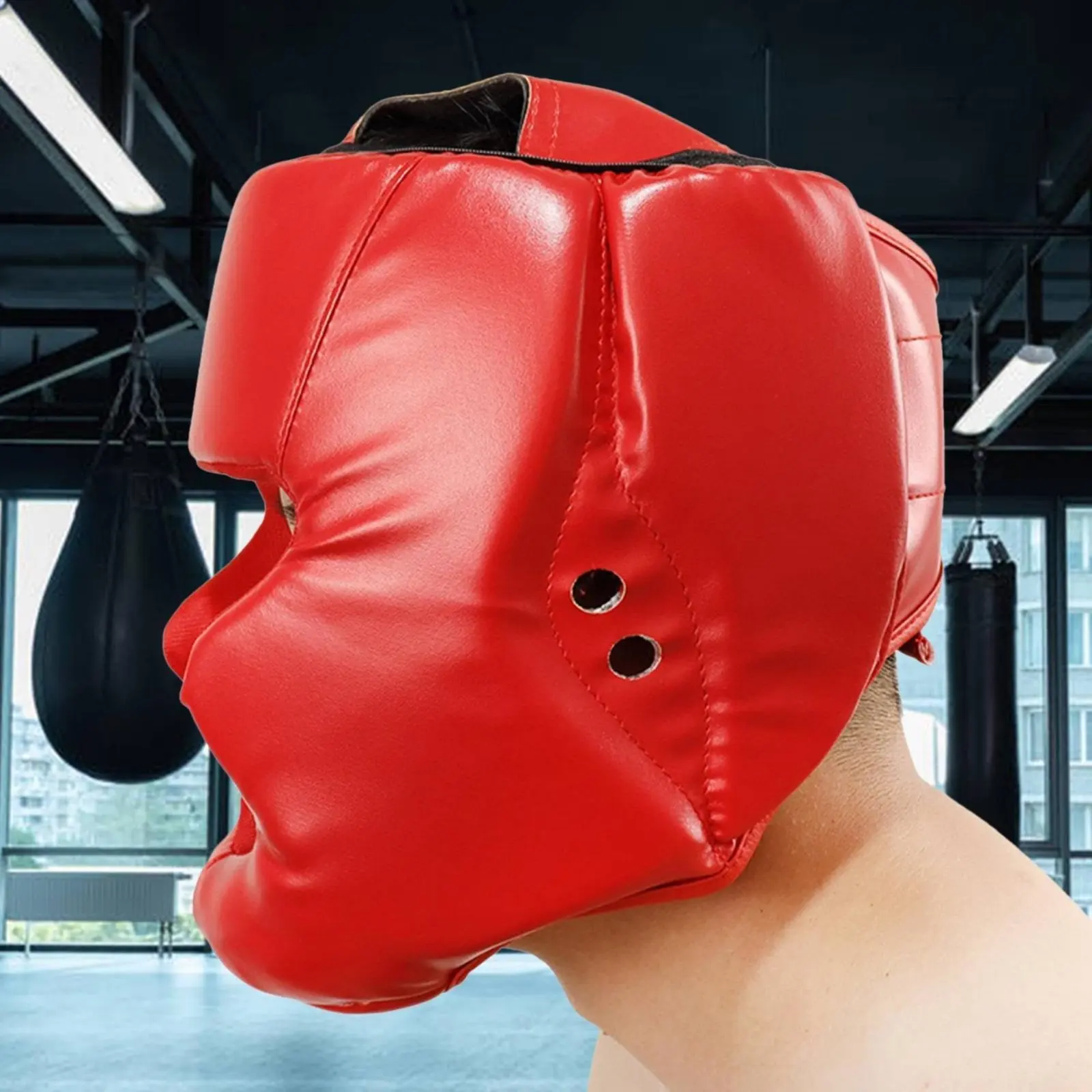 Boxing Headgear Thick Padding Combat Arts Headgear Padded Sparring Helmet Logo Custom Print Safety Head Helmet for Training