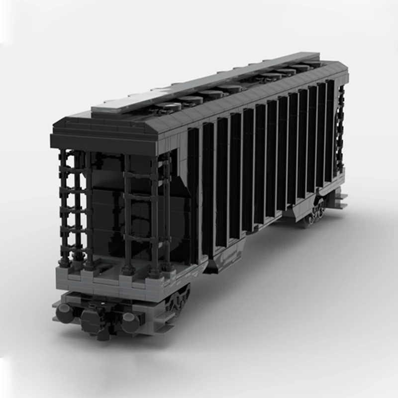 MOC City Transportation Freight Wagon Covered Hopper Railway Train Carriage DIY Building Blocks Model Creative Bricks Toys Gifts