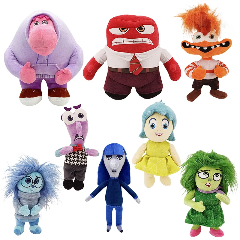 21-26cm Inside Out 2 Plush Cartoon Characters Joy Sadness Anxiety Anger Disgust Fear Stuffed Doll Toys Festival Birthday Gifts