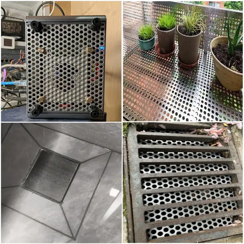 1mm 304 Stainles Steel Perforated Mesh Filter Screen Plate, Swirl Drain Covers Metal Drain Covers Plant Trellis Protection Mat