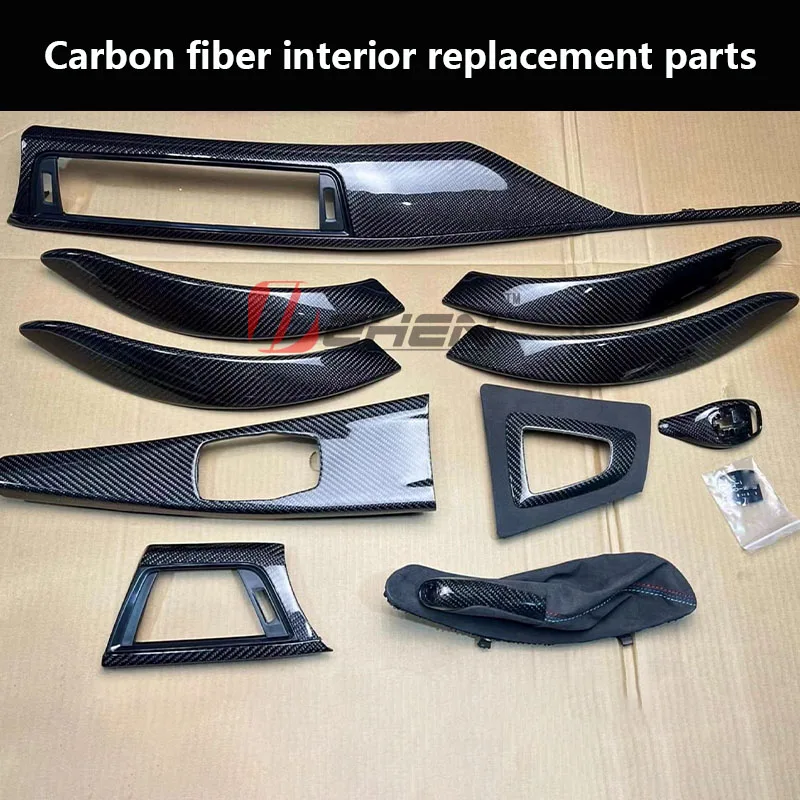 For BMW F80 M4 F82 F83 3 Series F30 F32 F34 F36 M3 Carbon Fiber Gear Base Knob Handbrake Instrument Panel Trim