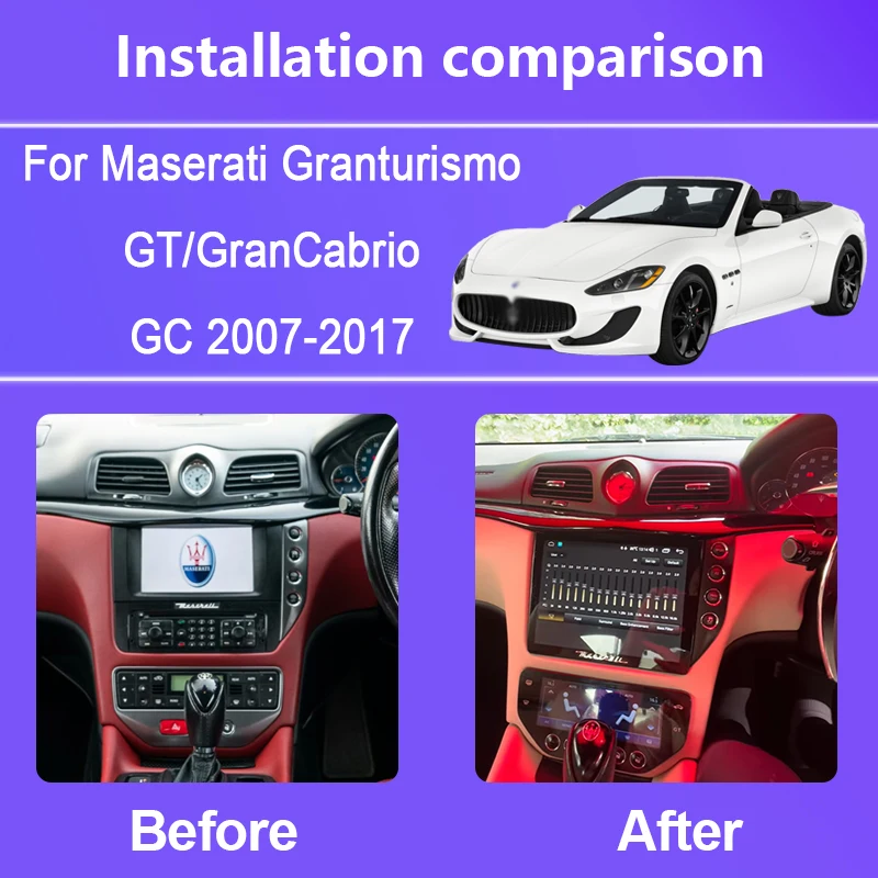 10.4 Inch For Maserati Granturismo GT GranCabrio GC 2007-2017 Car Multimedia Player Gps Radio Android 15 Octa Core Carplay 4G
