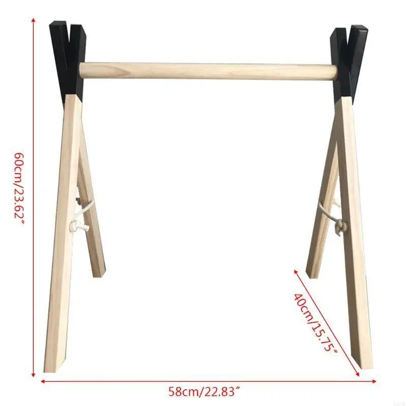 E06f Nordic Prosty drewniany nowonarodzony dziecięcy stojak na fitness Dzieci sensory