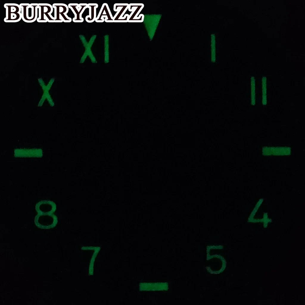 BURRYJAZZ 28.5mm No Logo NH35 NH36 NH38 NH39 ETA2824 2836 Miyota 8215 8200 Diver Watch Dial Green Luminous Watch Faces