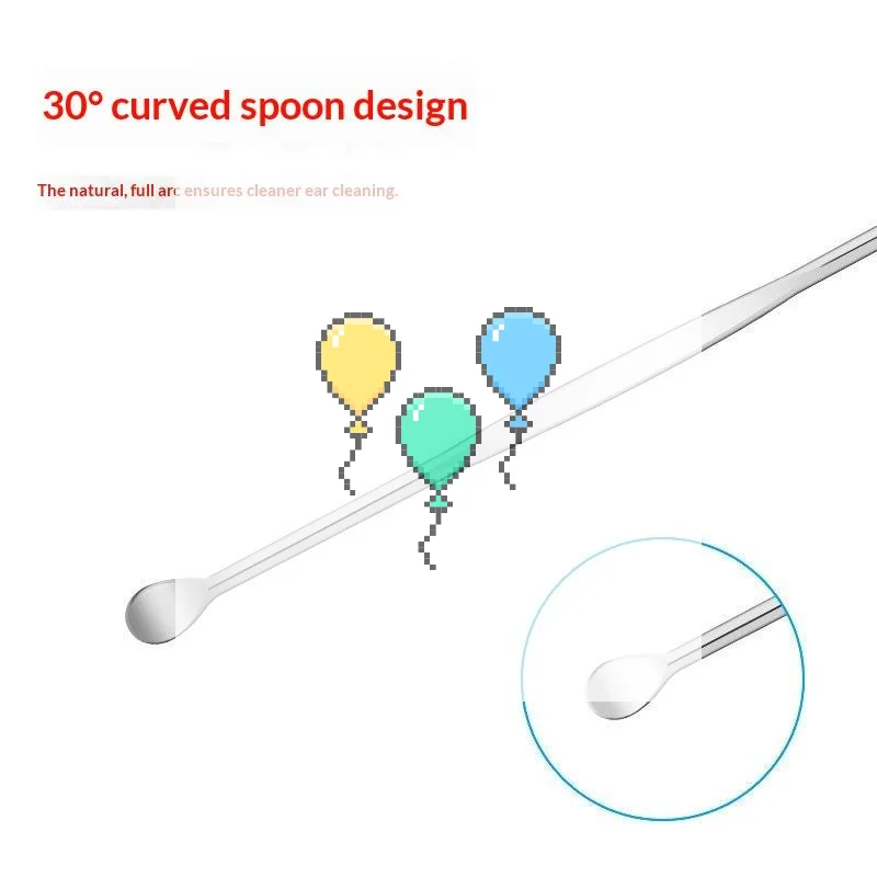 6 Pcs Stainless Steel Ear Wax Removal Tool Ergonomic Tips Storage Case For Daily Home Travel Personal Ear Care