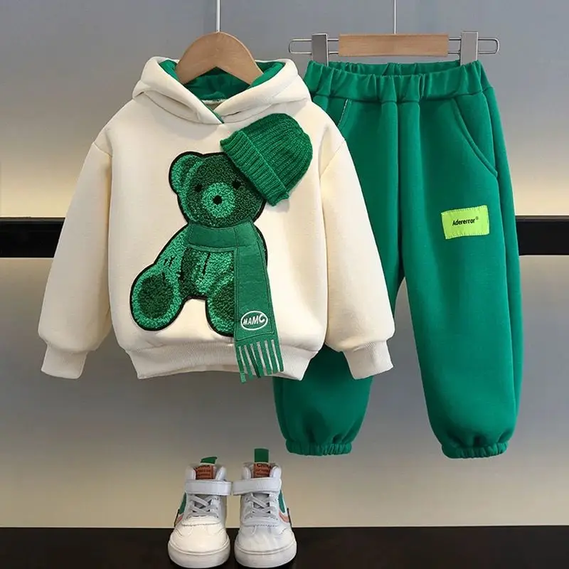 2023 Autumn hooded+pant 2pcs Children teenage Boy Sets Cotton Kid Clothes Casual Boys Clothing Costume 3 4 6 8 10 12 14 years