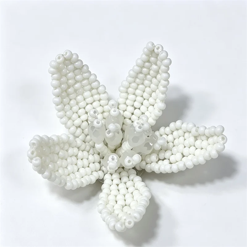 Wholesale 10pcs/lot color acrylic glass beads decoration handmade weave flowers beads diy jewelry garment hair accessory