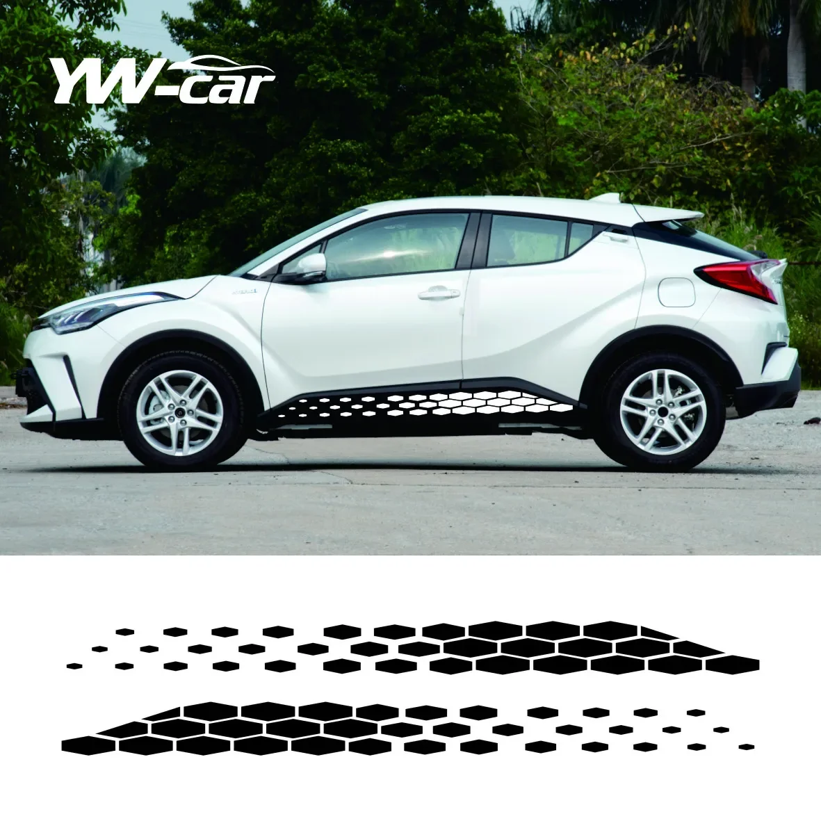 

Car Side Skirt Body Under Strips Decal Stickers Vinyl Door Side Stickers for TOYOTA C-HR CHR Car Styling Accessories