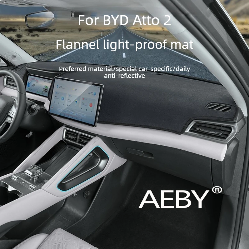 

AEBY For BYD Atto 2 2024-2025 Sun Shade Cover Pad,Anti-Reflection &Heat Shield Mat,Non-Slip Velour Dashboard Cover,Accessories