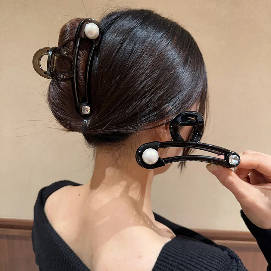 

Vintage Pearl Clips Set Large Claw Korean Ponytail Big Barrettes Jaw Hairpins For Women Hair Accessories Hairgrip Gift
