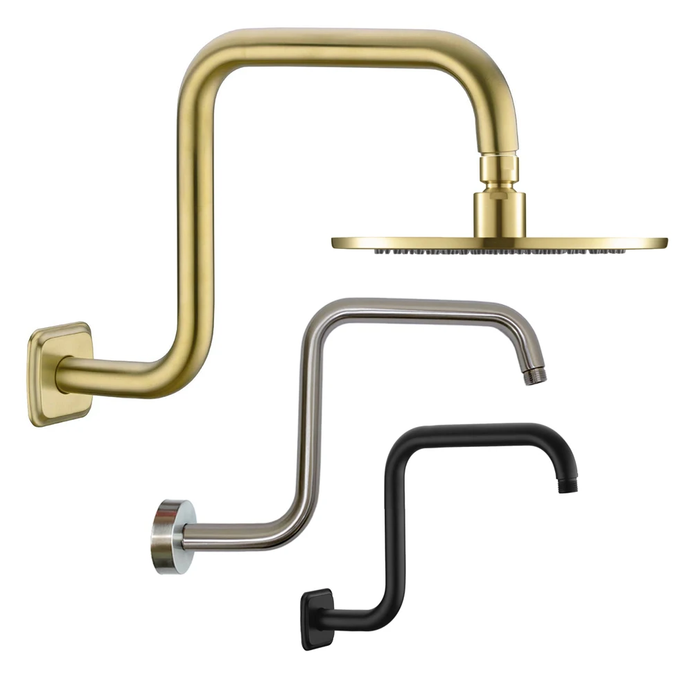Shower Arm Bathroom Rainfall Head Elbow Accessories Wall Mounted  Bracket Pipe Bath Tube Replacement 304 Stainless Steel Metal