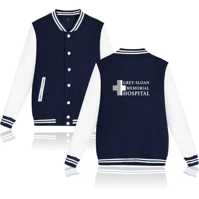 

Grey's Anatomy hospital fashion Men Women baseball jacket pocket button long sleeve casual hoodies jackets sweatshirts coat tops