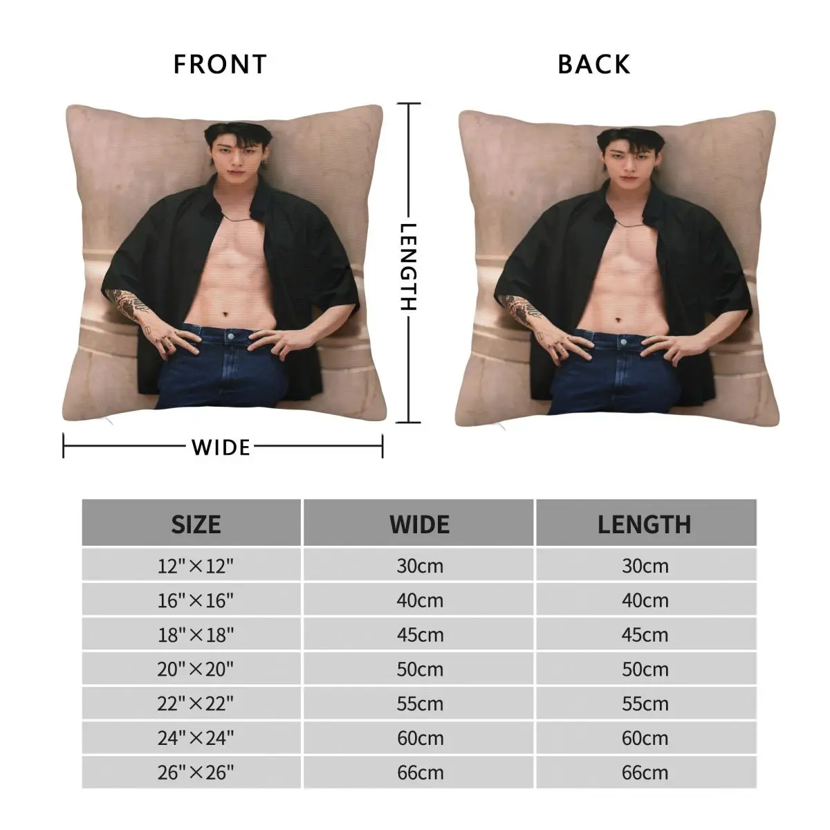 Jungkook Square Pillowcase Polyester Linen Velvet Creative Zip Decorative Pillow Case Room Cushion Cover 18