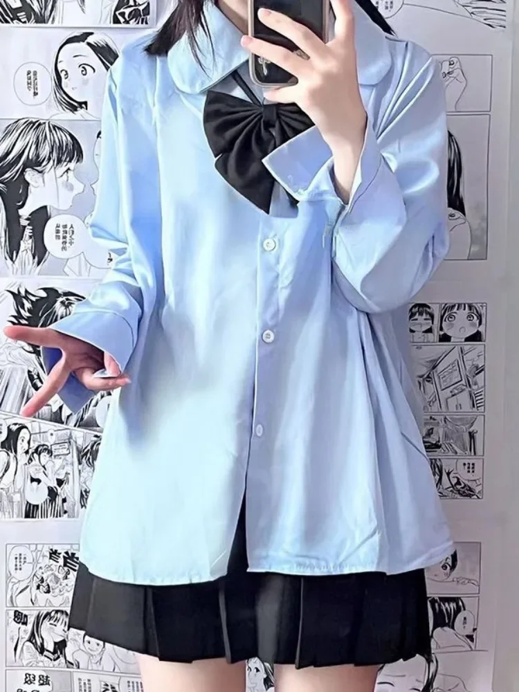 Y2k 美的ヴィンテージカジュアル日本ロリータ Blusas 日本人女性かわいい長袖ブラウスストリート弓 Jk Tios シャツファム