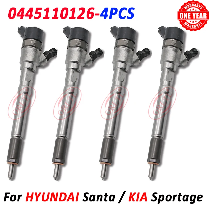 

4PCS NEW Nozzle 0445110126 Common Rail Injector 33800-27900 5263319 For Hyundai Santa FE 2.0 CRDi-VGT