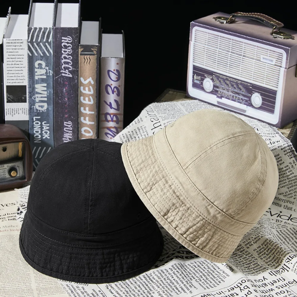 Kreatywny kapelusz rybacki z bawełny, miękki, jednolity kolor, ochrona przed słońcem, sportowy kapelusz przeciwsłoneczny typu bucket hat, damski.