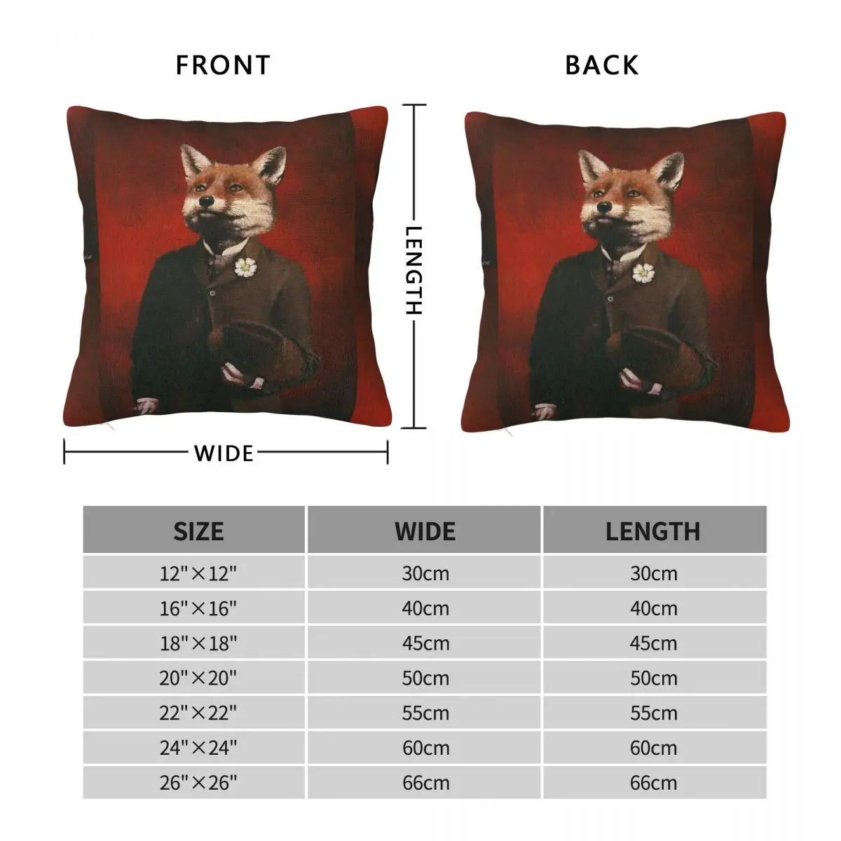 Edwardian Mr Fox In A Suit Square Pillowcase Polyester Linen Velvet Printed Zip Decor Throw Pillow Case Seater Cushion Cover 18