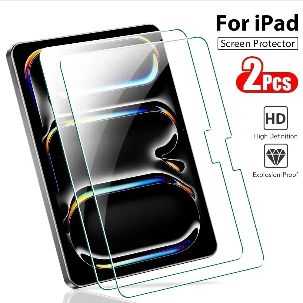 For Ipad Pro 13 11 12.9 6th 2024 Air 4 5 M4 M2 Tempered Glass Screen Protector For 9 9th 10 10th Gen Mini 6 10.2 Film Accessory