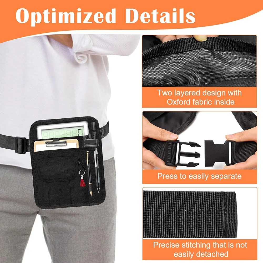 مريلة خادم النادلة مع جيوب متعددة، حقيبة خصر خادم مع حزام قابل للتعديل، مريلة خصر للمطعم، البيسترو، المقهى