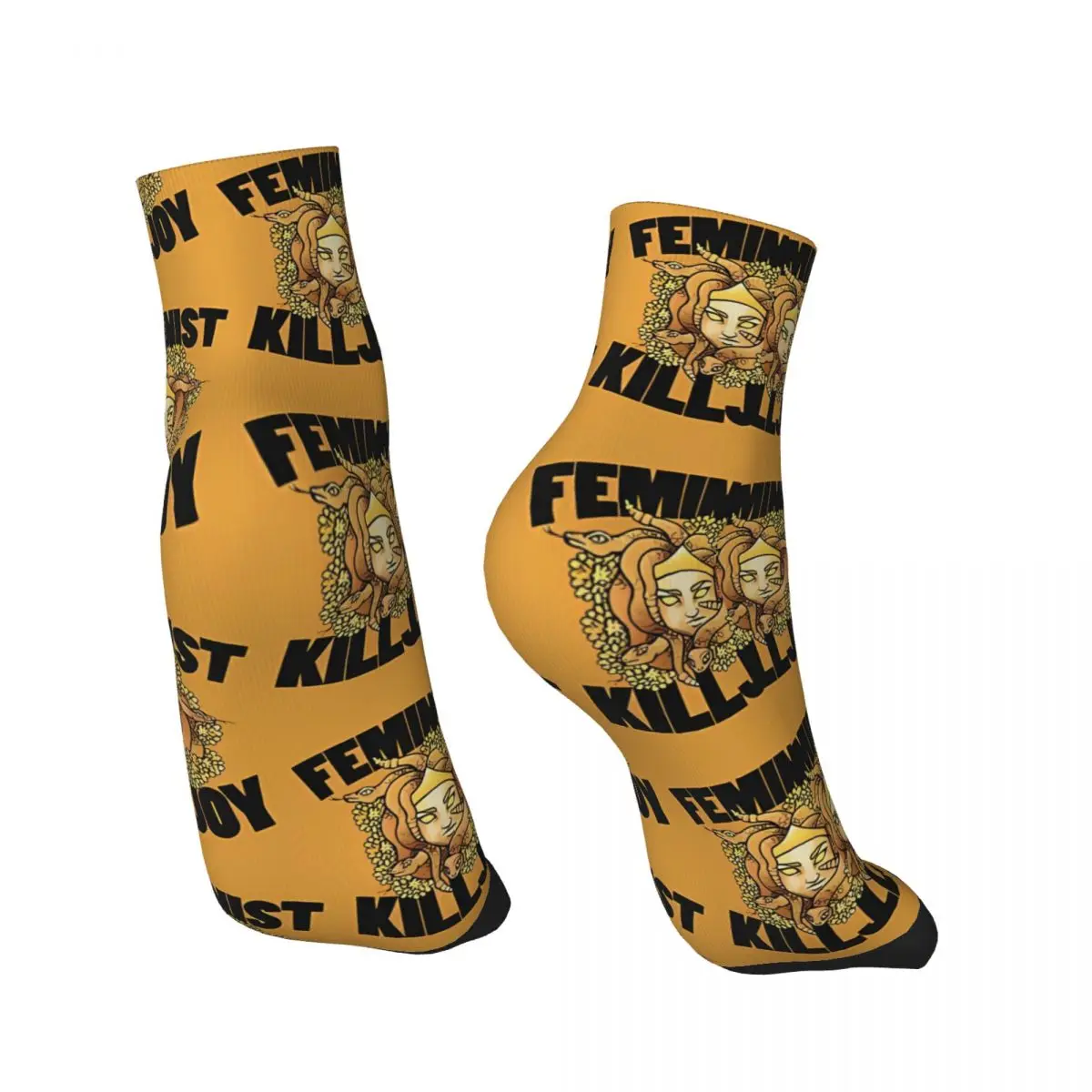 Feminist Killjoy Feminist Men's Ankle Socks Medusa Mythology Unisex Novelty Pattern Printed Funny Low Sock Gift