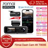 70mai cámara de salpicadero de 3 canales T800E 4K HDR F1.55 supercondensador de apertura Control de voz GPS coche DVR 70mai T800E WiFi 6 5GHz