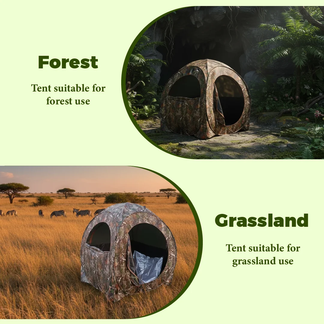 Camouflage Pop-Up Hunting Blind Easy Setup Ground Shelter Outdoor Camo Blind with Storage for Deer Turkey Duck Archery Season view 6