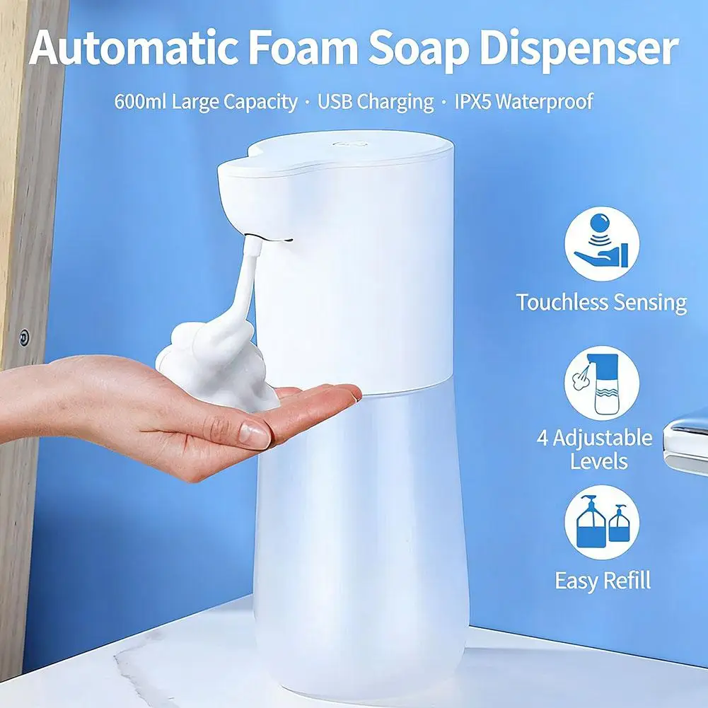 Automatic Soap Dispenser Foam Smart Hand Washing Machine USB Rechargeable Foaming Machine Home Appliance