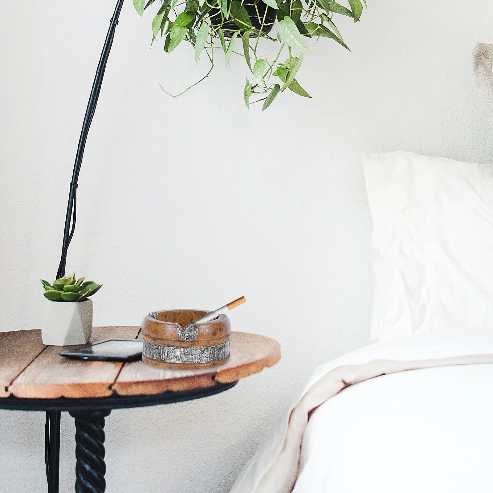 

Wooden Elephant Ashtray Home Decoration Retro Desktop Soot Container Office Vintage Creative Design Cigarette Holder Fits